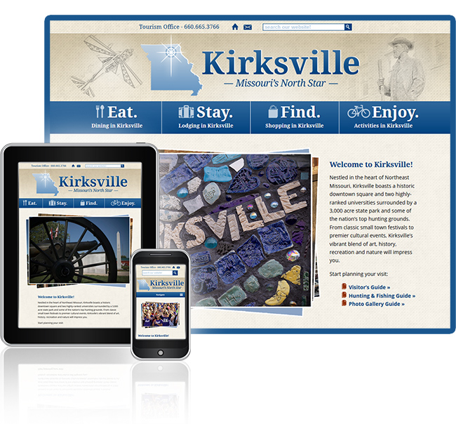 VisitKirksville.com is totally responsive/mobile friendly
